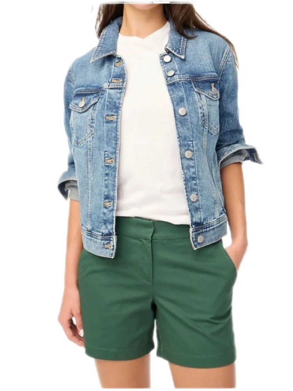 J. Crew Green 5” Chino Shorts 2 NWT